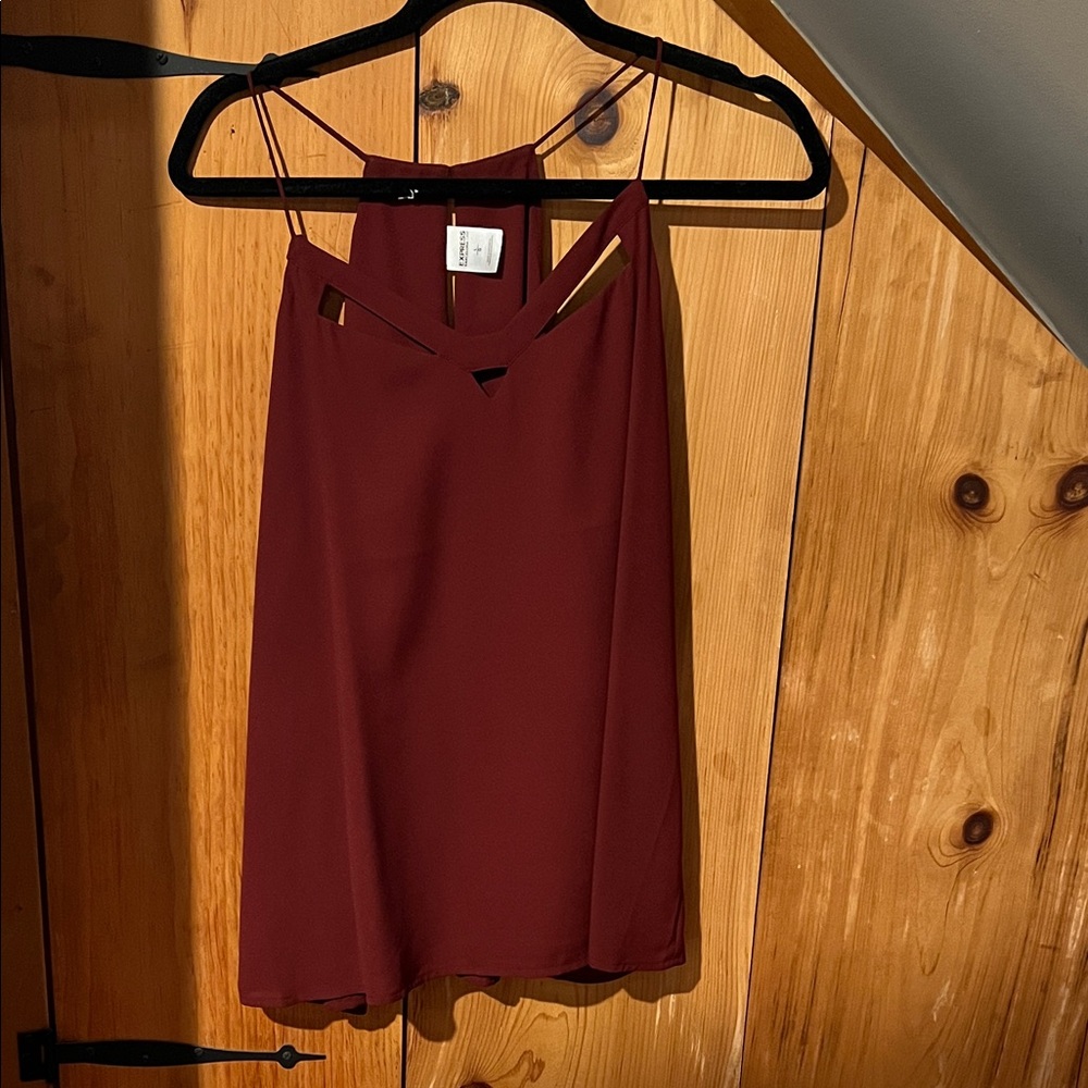 Express burgundy Strappy Tank Top